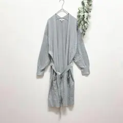 グローバルワーク☆ニットガウンカーディガン☆Ｌ☆グレー ☆カシミアブレンド☆秋冬