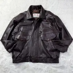 美品 90s A-2【ラムレザー】フライトジャケットXL ダークブラウン