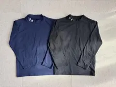2장 세트 언더아머 키즈 긴소매 이너 110 cm 블랙・감색
