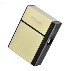 【電子ライター付き＆取り外し〇】ハードシガレットケース　ゴールド