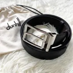 極美品　dunhill リバーシブル　本革ベルト　　刻印　黒　箱付き ダンヒル dunhill ベルト メンズベルト リバーシブル 紳士ベルト