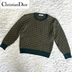 【希少】Christian Dior ディオール　トロッター柄　ニット　オリーブ