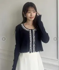 snidel【USAGI ONLINE限定】フリルネックニットワンピース BLK - メルカリ