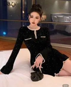 Dazy スパンコール黒ドレス