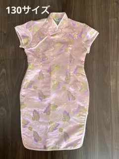 花柄ピンクサテンチャイナドレス