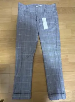 グレー チェック柄 カジュアルパンツ
