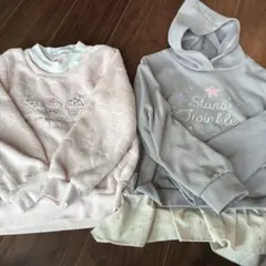 ピンクとグレーのトレーナー 130
