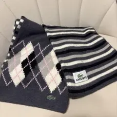 LACOSTE ラコステ マフラー リバーシブル アーガイル ストライプ
