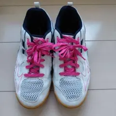 Mizuno 卓球シューズ 女性用 ホワイト/ネイビー/ピンク