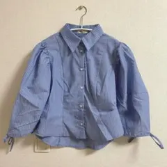 earth music & ecology サックス ストライプ シャツ F