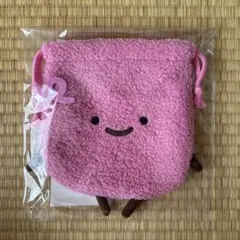すみっコぐらし ぬいぐるみ巾着 けだま ピンクのセーター