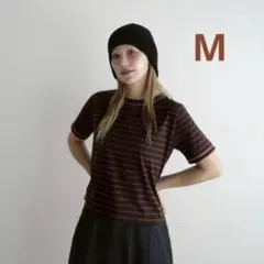 hideka ボーダー　半袖Tシャツ　Mのサムネイル