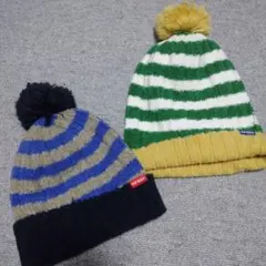 KP BOY ストライプニット帽2点セット ボーダー