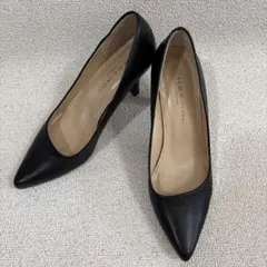 MELMO パンプス ポインテッドトゥ ブラック 23㎝ 2E