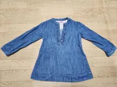 女の子　120センチ　デニム長袖ワンピース