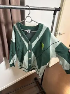 ダイヤモンドパターン カーディガン