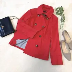 TOMMY HILFIGER トミーヒルフィガー トレンチコート　赤　M