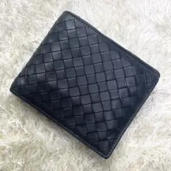 ボッテガヴェネタ 二つ折り財布 イントレチャート 小銭入れあり ブラック