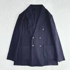 【美品】エトネ　ETONNE ダブルテーラードジャケット　ニット地　大きめ