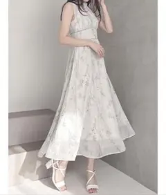 MERCURYDUO 花柄バックレースアップワンピース