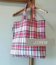 【新品】J.CREW ジェイクルー チェックキャンバス　トートバッグBigサイズのサムネイル