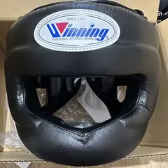 【新品未使用正規品タグ付き箱付き】ウィニングフルフェイスヘッドギアMブラック ウイニング(WINNING) ボクシングヘッドギア フルフェイスタイプ