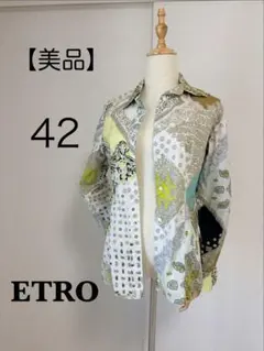 ETRO エトロ 高級素材シルク ペイズリー 総柄ブラウス イタリア製 40 