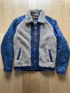 バックラッシュJPNカーフスエード×ムートン×8オンスデニムダウンベスト