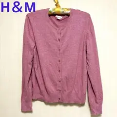 H&M ニットカーディガン 濃いピンク L
