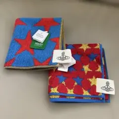 新品ヴィヴィアンウエストウッド ⭐︎星柄タオルハンカチ　2枚セット