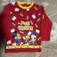 ミッキーマウス 長袖カットソー 赤