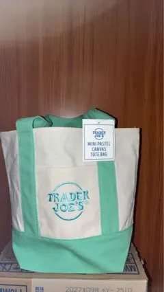 TRADER JOE'S MINI PASTEL CANVAS TOTE BAG