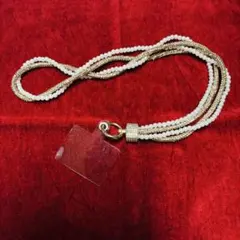 ホワイトパールゴールド多重ストラップ