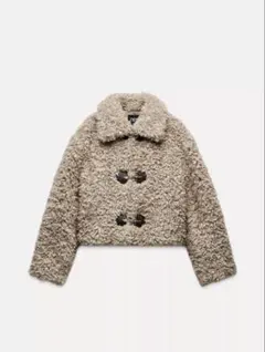 ZARA フェイクボア トグルジャケット
