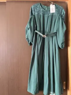 Collecala グリーン レース パーティードレス XL