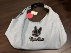 クリスタルボール　限定品 デニムプリントレザーバッグ　サックス　期間限定値下げ