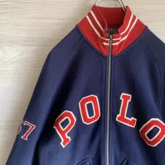【美品】Poloポロラルフローレン ハイネックスウェット トレーナー フルジップ