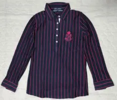 23区GOLF レディース長袖ポロシャツ I ネイビー/レッド