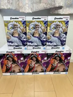 未開封発送】ワンピース グランディスタ 四皇 黒ひげ＆ルフィ 2種×3