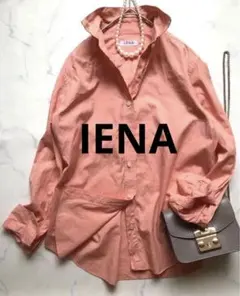 美品✨イエナ　千鳥チェック　ビタミンカラー　コットン長袖シャツ　フリーサイズのサムネイル