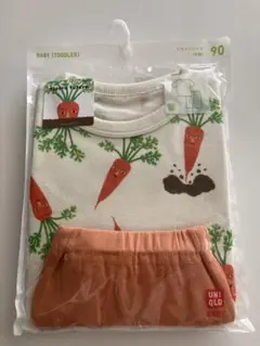 新品　ユニクロ　ドライパジャマ 90 やさいさん　にんじん