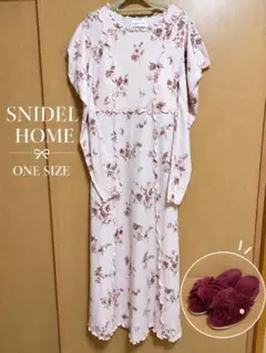 상태좋음 SNIDEL HOME花柄ロング 원피스 + 미사용 ルームシューズ