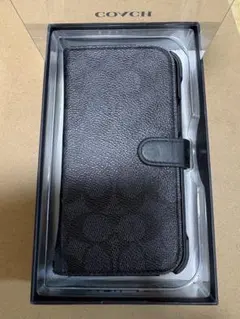 COACH ブラック手帳型レザーケース