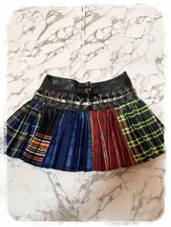 ☘️P1☘SHEIN チェック プリーツ スカート パンク ロック S