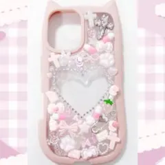 iPhone16 ケース デコ電 地雷系 量産型 平成女児 埋めつくし 現品 ③