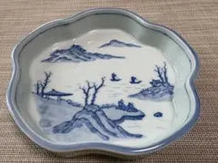 たち吉 橘吉 染付 山水画 輪花皿 向付 21cm 和食器のサムネイル