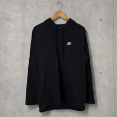 【人気定番】NIKE ナイキ ワンポイントロゴ フーディー パーカー 黒 Lのサムネイル