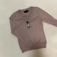 UNTITLED ローズピンク Vネック ニット　ウール100%