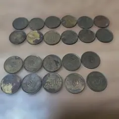 五十銭硬貨　昭和２２年１２枚　昭和２３年１０枚のサムネイル