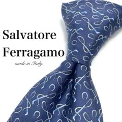 Salvatore Ferragamo ネクタイ ネイビー - メルカリ